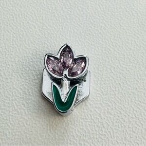 Keep Collective Pink Flower & Green Leaves Charm